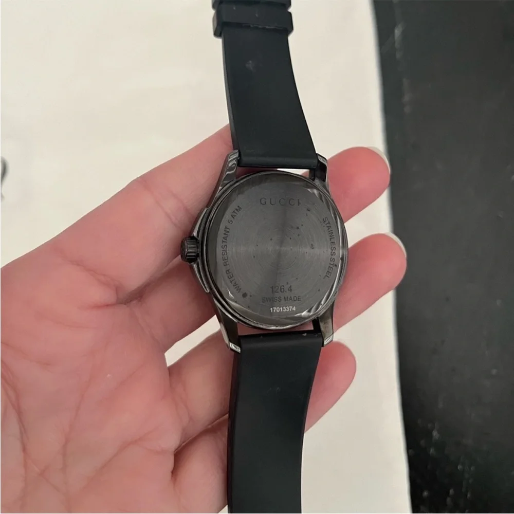Gucci Black Watch with Multicolor Cat Face Dial